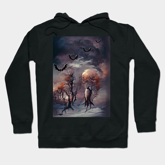 HALLOWEEN BATS ON COLD NIGHT Hoodie by sailorsam1805